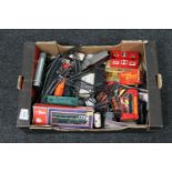 A box of Hornby Railways rolling stock, track and accessories,