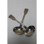 A pair of William IV silver ladles,