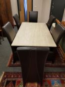 A contemporary granite dining table, length 170cm,