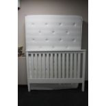 A 4'6 contemporary bed frame with mattress