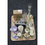 A tray of glass paperweights, Royal Cauldon part tea set,