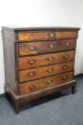 A 19th century continental oak five drawer chest