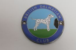 A British Dalmatian Club enamelled car badge