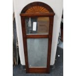 A continental mahogany domed topped hall mirror