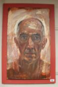 Donald James White : Jesmond '99, head and shoulders portrait of a man, oil on board,