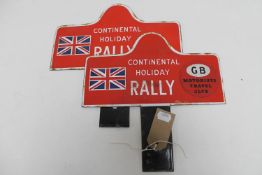 Two 20th century enamelled Continental Holiday Rally plaques