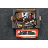A box of assorted Hornby Railways rolling stock