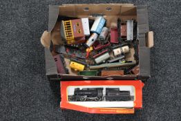 A box of assorted Hornby Railways rolling stock
