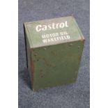 A metal drawer bearing Castrol advertising