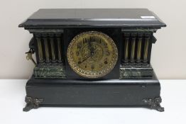 A Victorian mantel clock