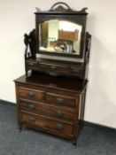 A late Victorian stained pine dressing chest