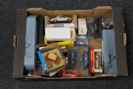 A box of assorted boxed die cast vehicles - Corgi Bentley R Type,