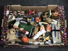 A box of miscellany - silver Jubilee Corgi state carriage, Royal Doulton character jug,