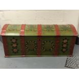 A continental painted oak dome top chest,