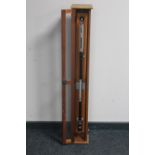 A mid 20th century stick barometer in mahogany case