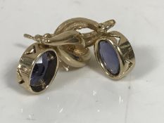 A pair of 9ct gold iolite earrings CONDITION REPORT: 3.