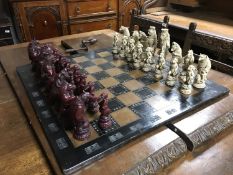 A Reynard the Fox chess set, with board, an exclusive limited edition 317/1000.