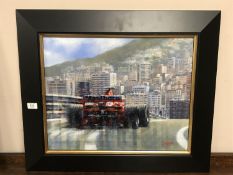 Juan Carlos Ferrigno (Born 1960), Schumacher at Monaco, oil on canvas, 50cm by 40cm,