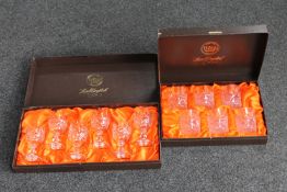 A boxed set of six Webb crystal whisky tumblers together with a set of six Webb crystal goblets