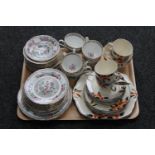 Eighteen pieces of Art Deco tea china and thirty-four pieces of Aynsley Indian Tree china