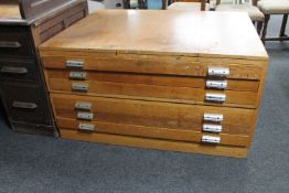 A 20th century six drawer plan chest CONDITION REPORT: 116cm wide by 92cm deep by