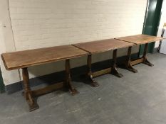 Three refectory pub tables