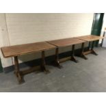 Three refectory pub tables