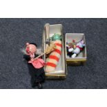 Two boxed Pelham puppets - caterpillar and cat,