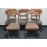 Five assorted Victorian mahogany dining chairs