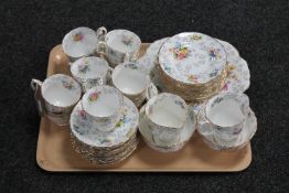 A tray of forty-one piece Crown Staffordshire bone china tea service