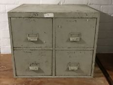 A mid 20th century metal four drawer filing chest