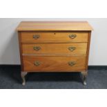 A mahogany three drawer chest