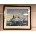 Henderson, HMS Newcastle, oil on canvas, signed and dated '03,