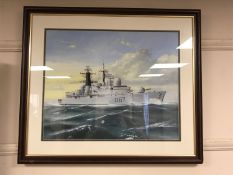 Henderson, HMS Newcastle, oil on canvas, signed and dated '03,