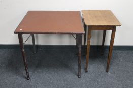 A card table and an Edwardian occasional table