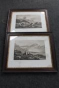 Two early 20th century oak framed black and white prints "Strands Bridge,