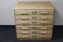A mid 20th century oak six drawer plan chest CONDITION REPORT: 89cm wide by 69cm
