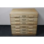 A mid 20th century oak six drawer plan chest CONDITION REPORT: 89cm wide by 69cm