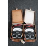 Two leather cased Avo meters