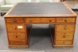 A Victorian mahogany twin pedestal partner's desk