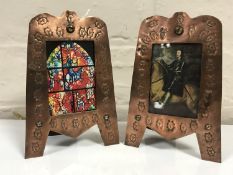 A pair of Arts & Crafts copper photo frames