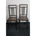 A pair of Victorian inlaid mahogany bedroom chairs