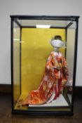 A counter top display cabinet containing a Geisha