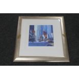 A silvered framed signed limited edition print "Fifth Avenue, New York" number 34/195 by D.