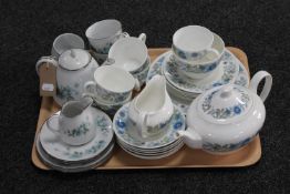 A tray of Noritake Alouette nine-piece tea for two together with twenty-two pieces of Wedgwood