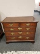 A George III oak five drawer bachelor's chest,