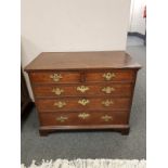 A George III oak five drawer bachelor's chest,