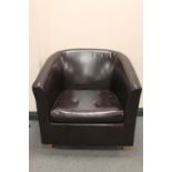 A leather tub chair
