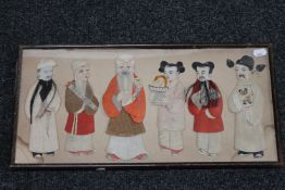 A Chinese applique picture depicting figures