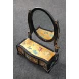 A 20th century Chinese style lacquered dressing table mirror